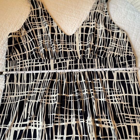 Ann Taylor Black/Navy and White Maxi Dress Size L - Picture 7 of 7